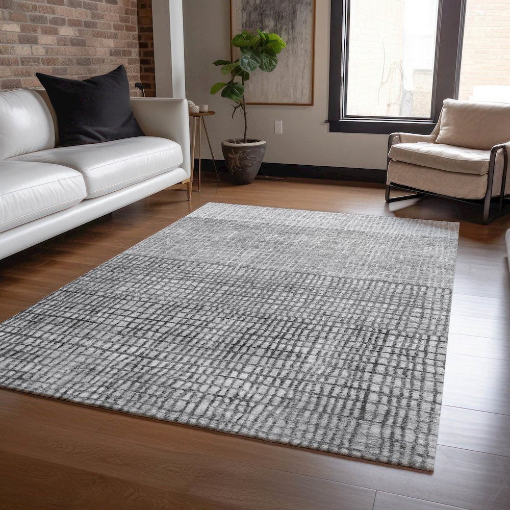 Machine Washable Indoor/Outdoor Chantille Gray 10' x 14' Rug