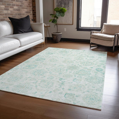 Machine Washable Indoor/Outdoor Chantille Turquoise 10' x 14' Rug