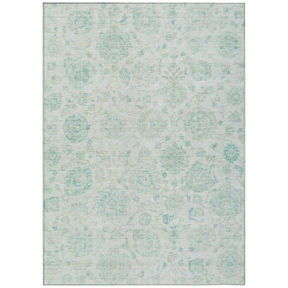 Machine Washable Indoor/Outdoor Chantille Turquoise 10' x 14' Rug