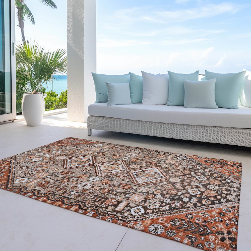 Machine Washable Indoor/Outdoor Chantille Fudge 10' x 14' Rug