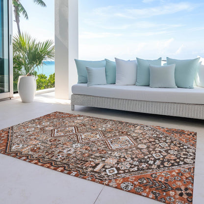 Machine Washable Indoor/Outdoor Chantille Fudge 10' x 14' Rug