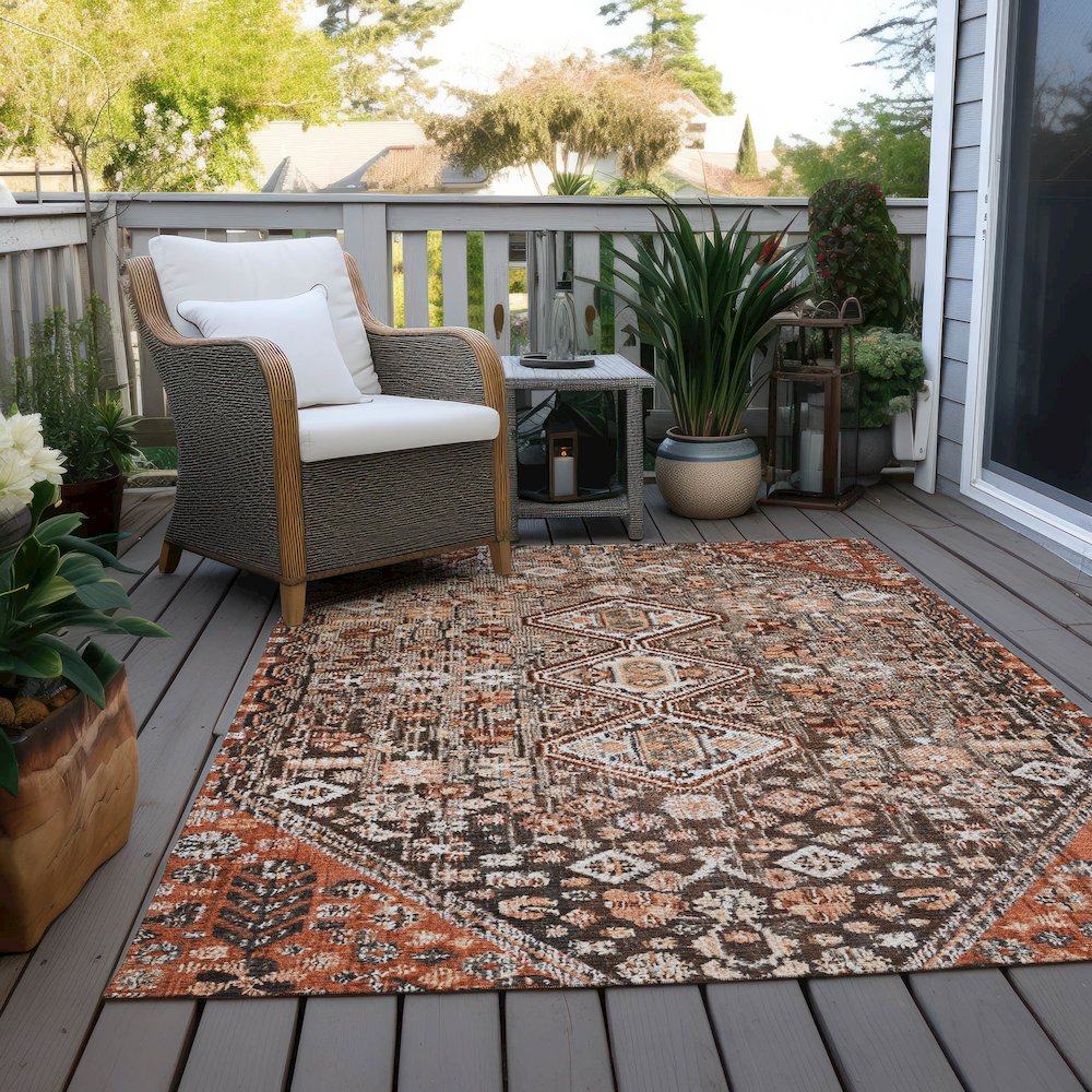 Machine Washable Indoor/Outdoor Chantille Fudge 10' x 14' Rug