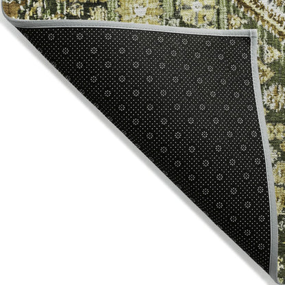 Machine Washable Indoor/Outdoor Chantille Olive 8' x 8' Round Rug