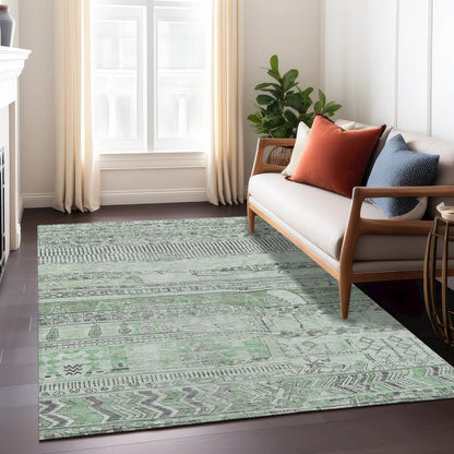 Machine Washable Indoor/Outdoor Chantille Sage 10' x 14' Rug
