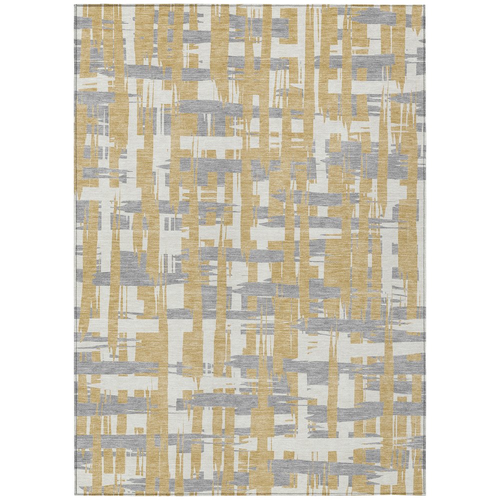 Machine Washable Indoor/Outdoor Chantille Gold 10' x 14' Rug