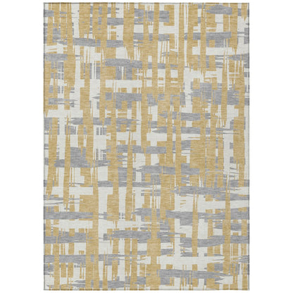 Machine Washable Indoor/Outdoor Chantille Gold 10' x 14' Rug