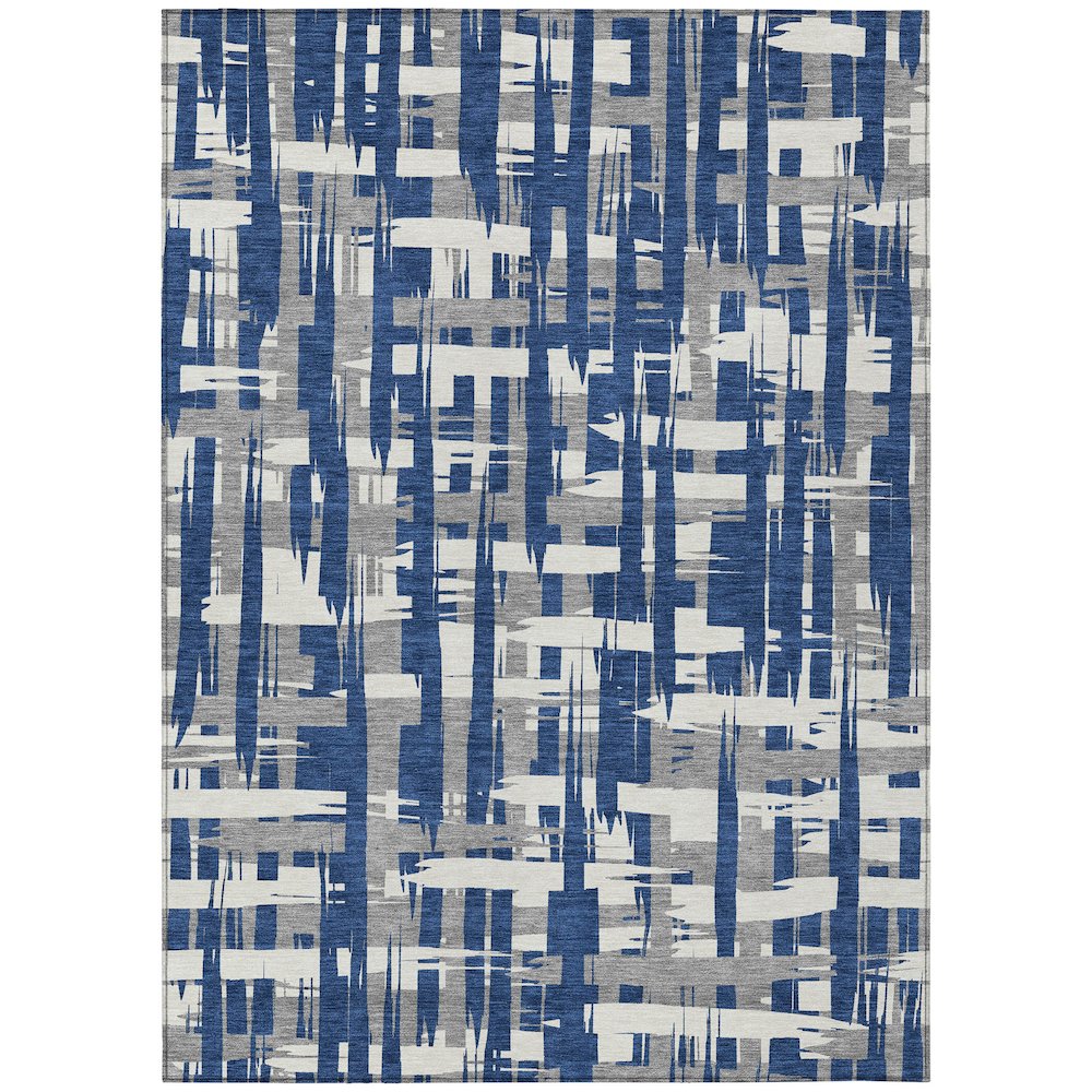 Machine Washable Indoor/Outdoor Chantille Navy 10' x 14' Rug