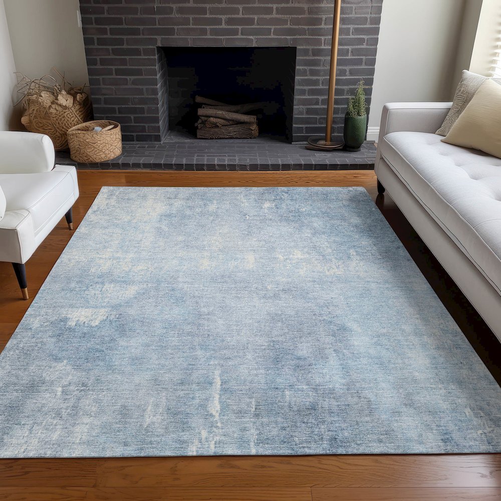 Machine Washable Indoor/Outdoor Chantille Sky 10' x 14' Rug