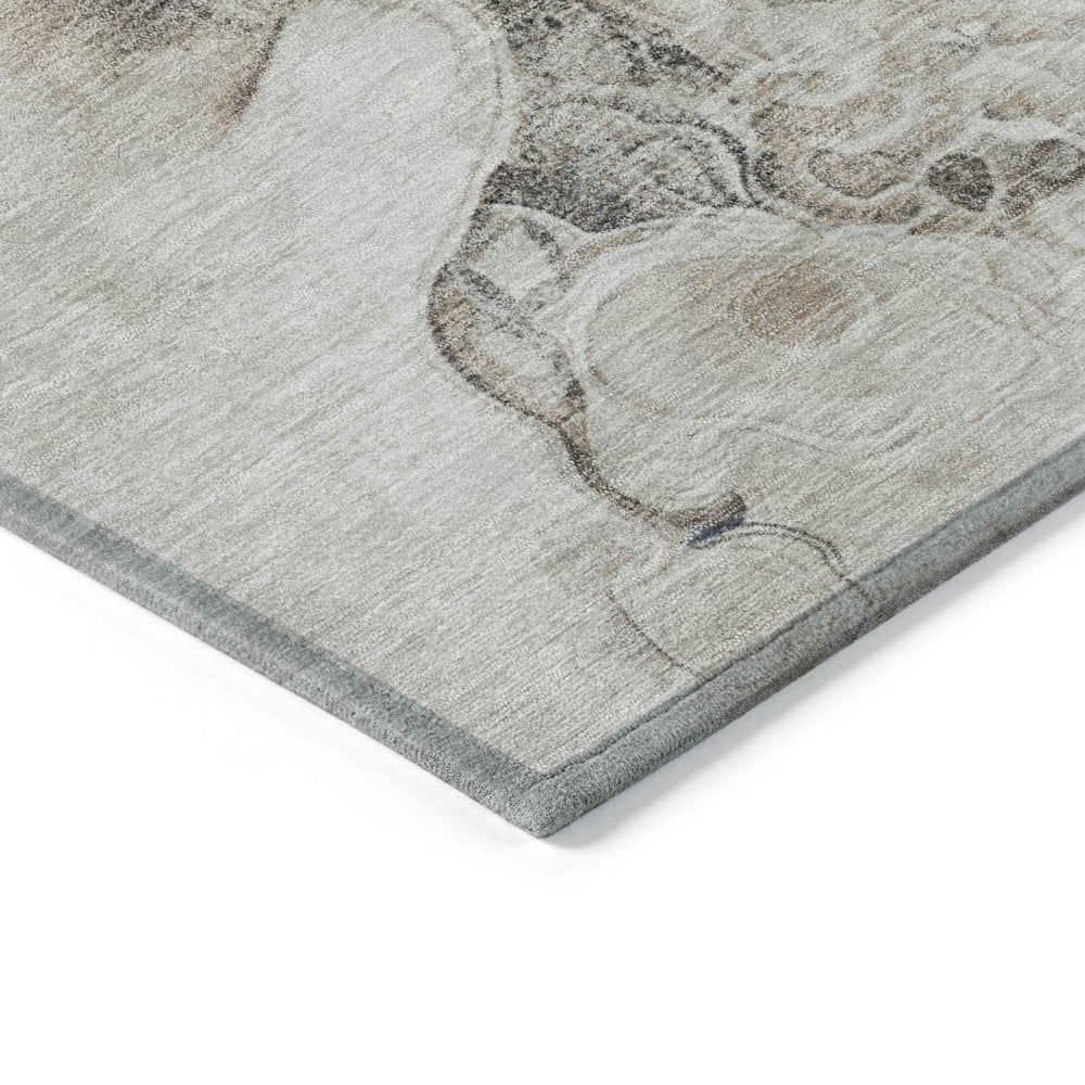 Machine Washable Indoor/Outdoor Chantille Ivory 8' x 8' Round Rug