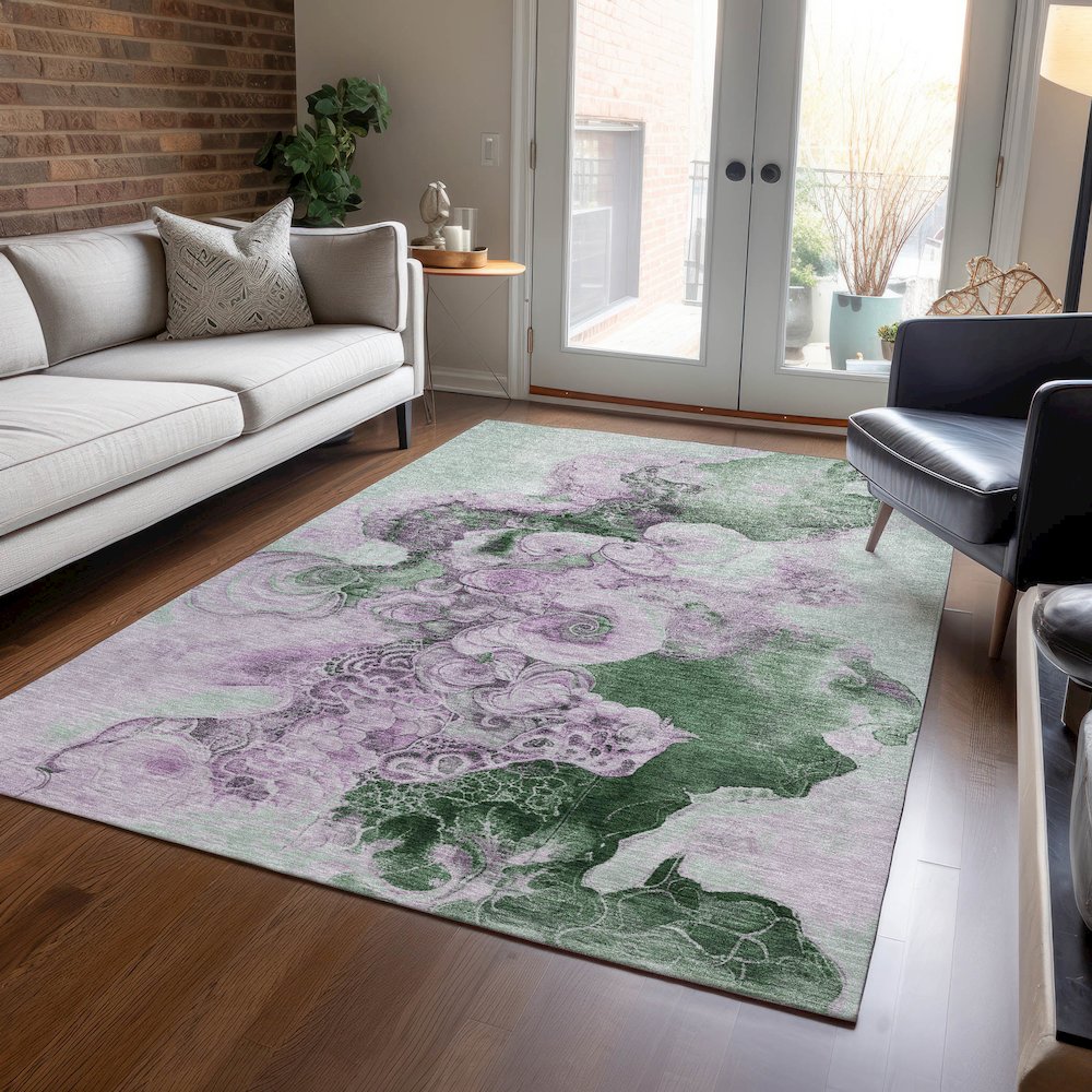 Machine Washable Indoor/Outdoor Chantille Sage 10' x 14' Rug