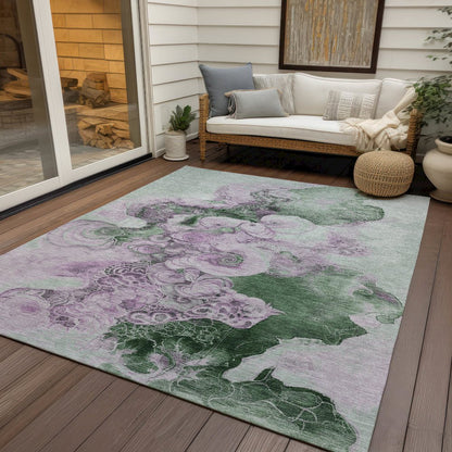 Machine Washable Indoor/Outdoor Chantille Sage 10' x 14' Rug