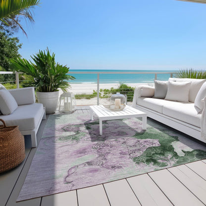 Machine Washable Indoor/Outdoor Chantille Sage 10' x 14' Rug