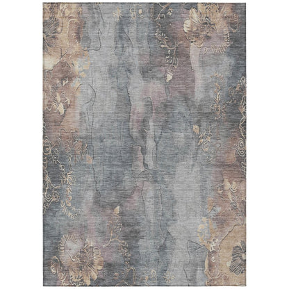 Machine Washable Indoor/Outdoor Chantille Gray 10' x 14' Rug