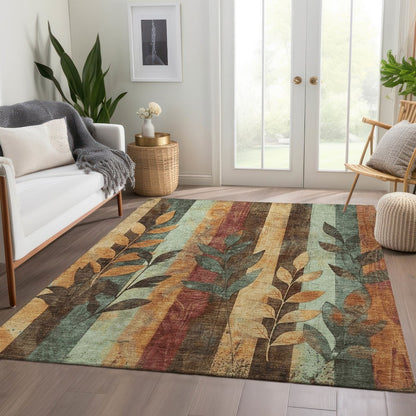 Machine Washable Indoor/Outdoor Chantille Wheat 10' x 14' Rug
