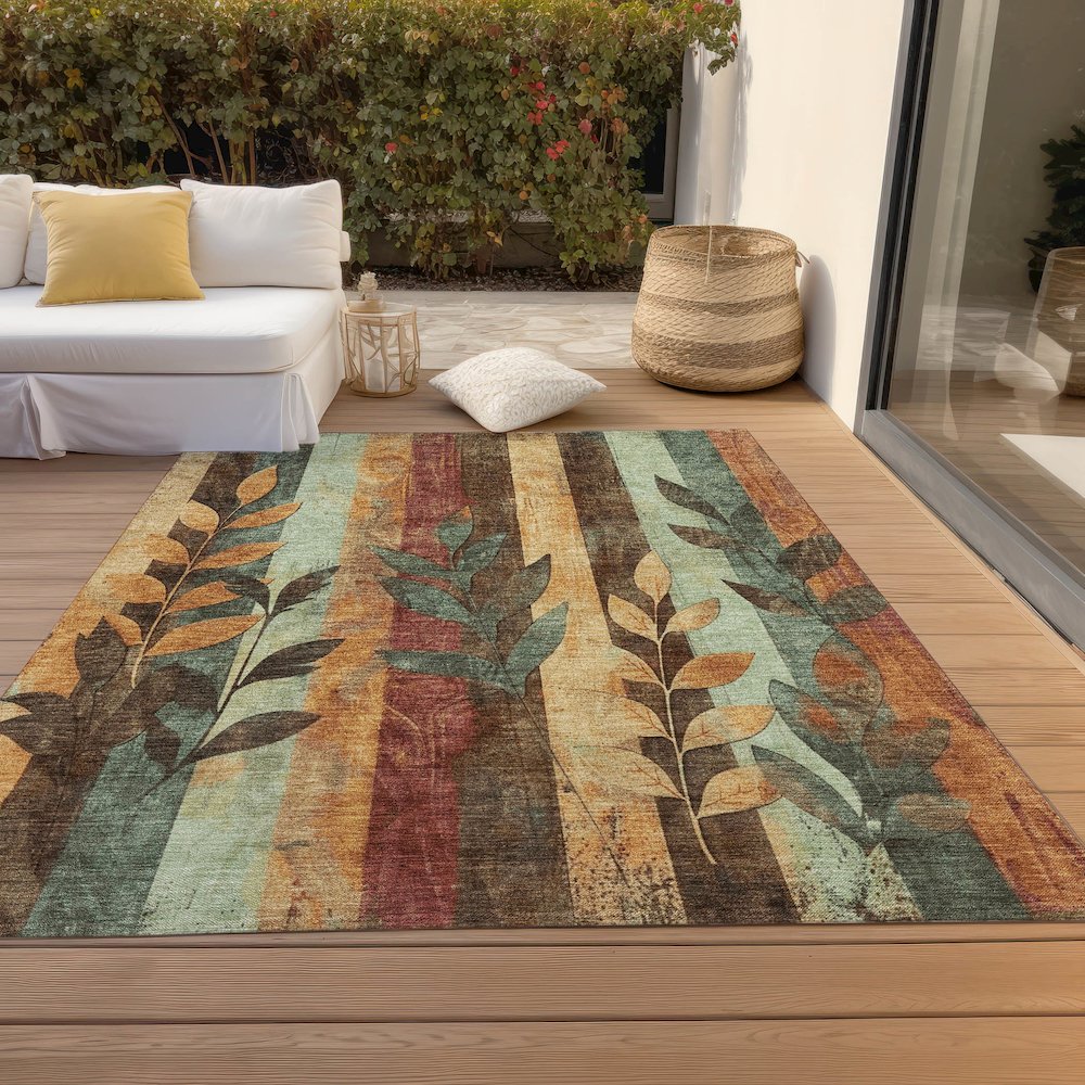 Machine Washable Indoor/Outdoor Chantille Wheat 10' x 14' Rug
