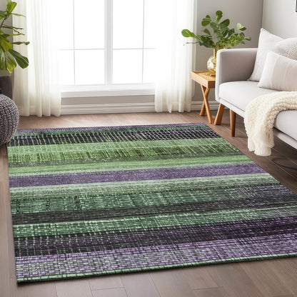 Machine Washable Indoor/Outdoor Chantille Purple 10' x 14' Rug