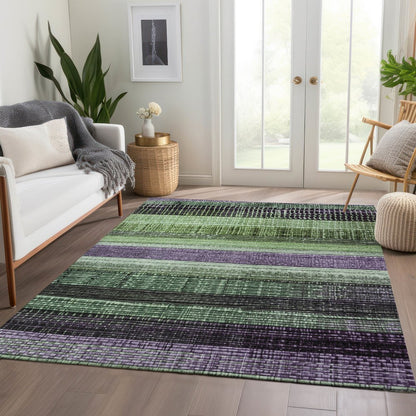 Machine Washable Indoor/Outdoor Chantille Purple 10' x 14' Rug