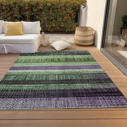 Machine Washable Indoor/Outdoor Chantille Purple 10' x 14' Rug