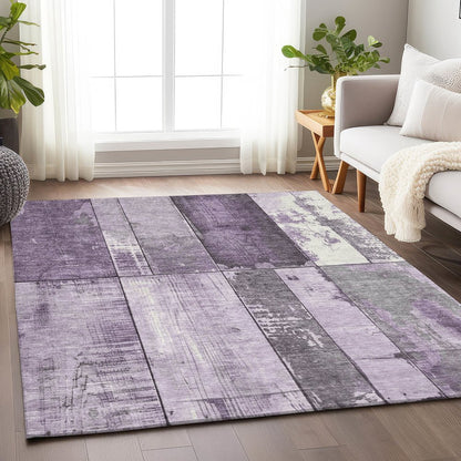 Machine Washable Indoor/Outdoor Chantille Purple 10' x 14' Rug