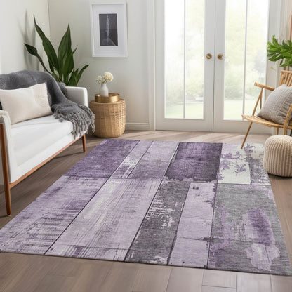 Machine Washable Indoor/Outdoor Chantille Purple 10' x 14' Rug