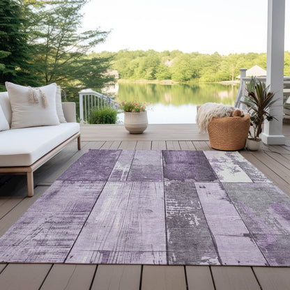 Machine Washable Indoor/Outdoor Chantille Purple 10' x 14' Rug