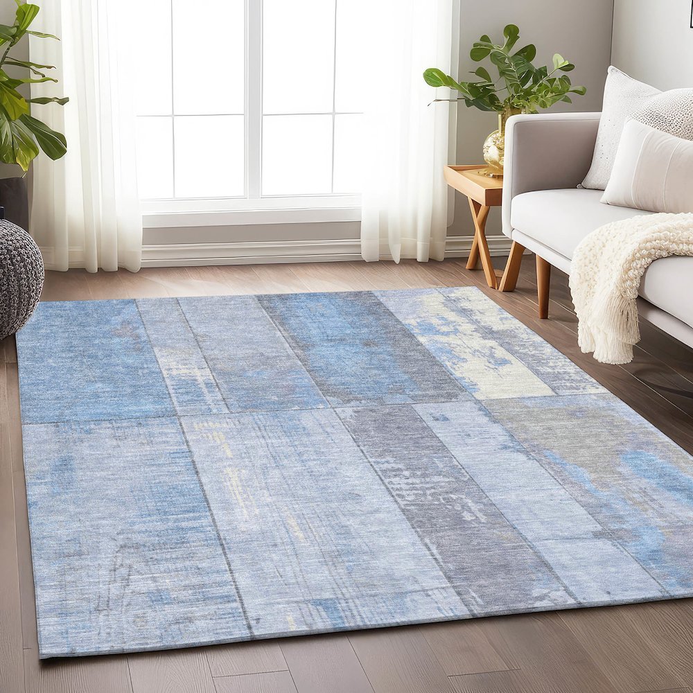 Machine Washable Indoor/Outdoor Chantille Sky 10' x 14' Rug