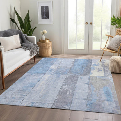 Machine Washable Indoor/Outdoor Chantille Sky 10' x 14' Rug