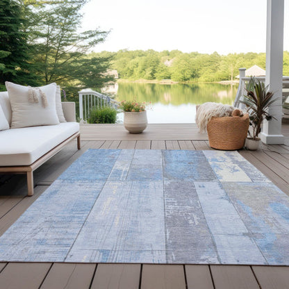 Machine Washable Indoor/Outdoor Chantille Sky 10' x 14' Rug