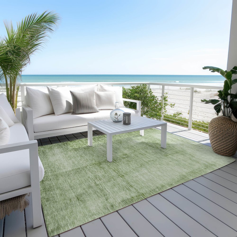 Machine Washable Indoor/Outdoor Chantille Aloe 10' x 14' Rug