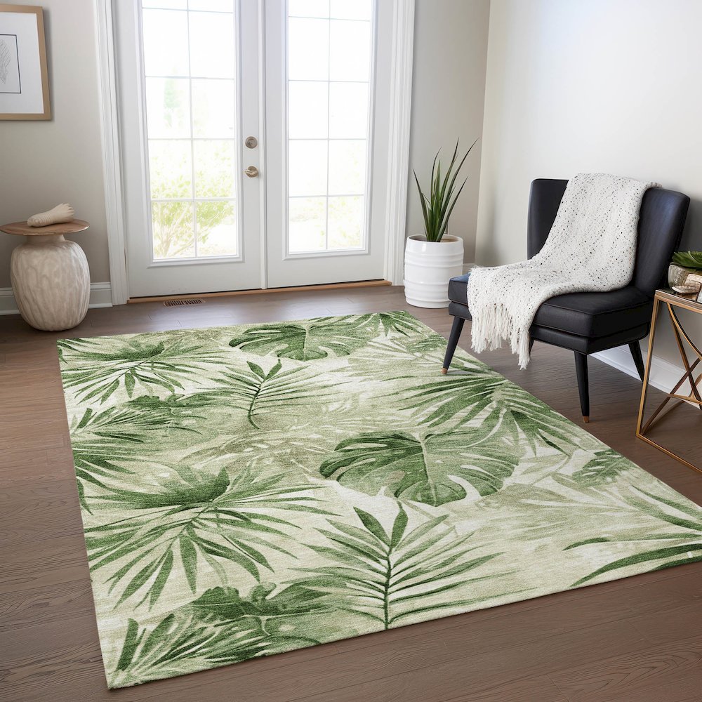 Machine Washable Indoor/Outdoor Chantille Aloe 10' x 14' Rug
