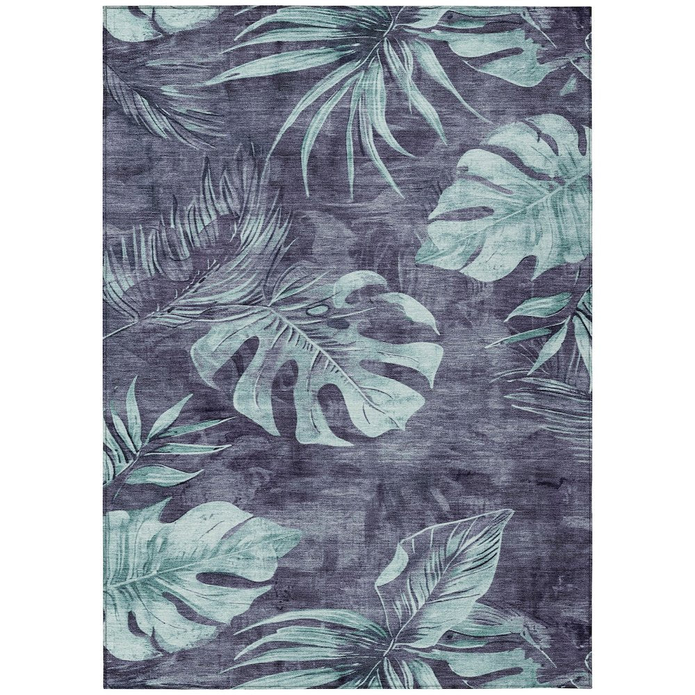 Machine Washable Indoor/Outdoor Chantille Blue 10' x 14' Rug
