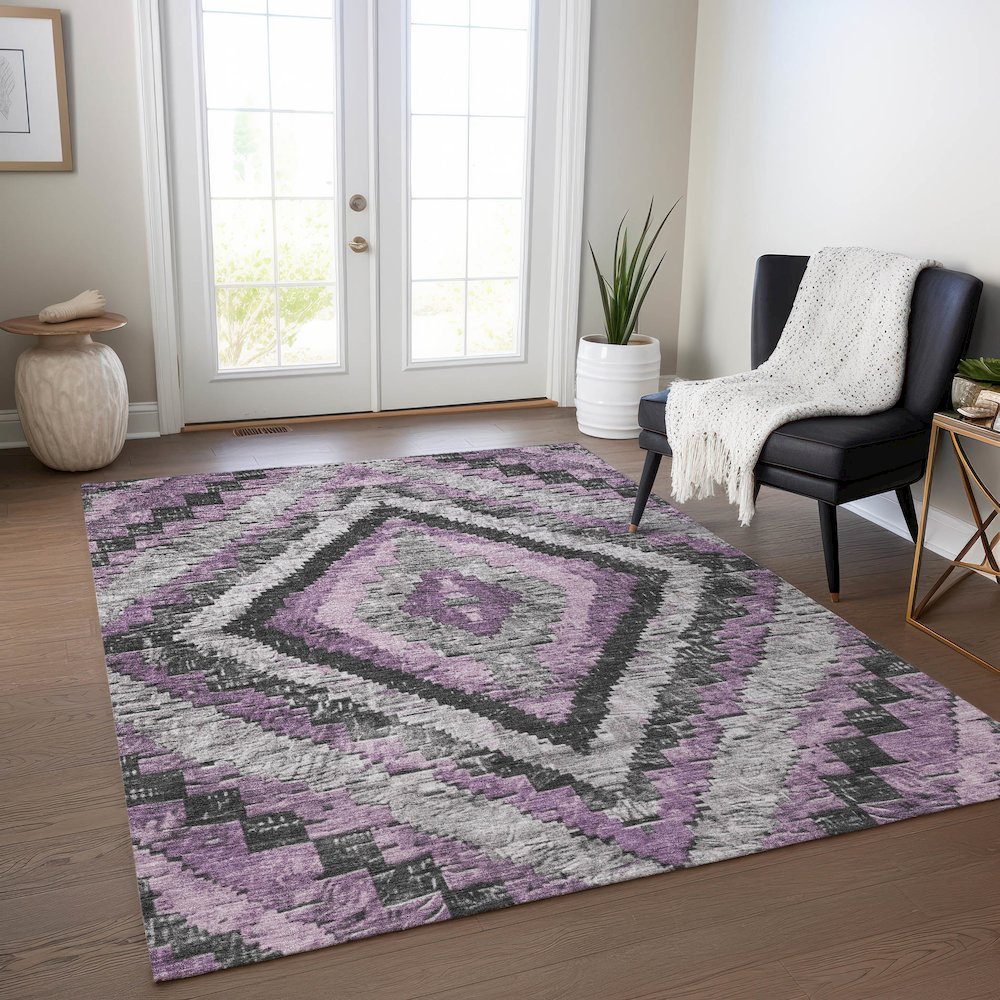 Machine Washable Indoor/Outdoor Chantille Lavender 10' x 14' Rug
