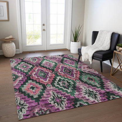 Machine Washable Indoor/Outdoor Chantille Blush 10' x 14' Rug