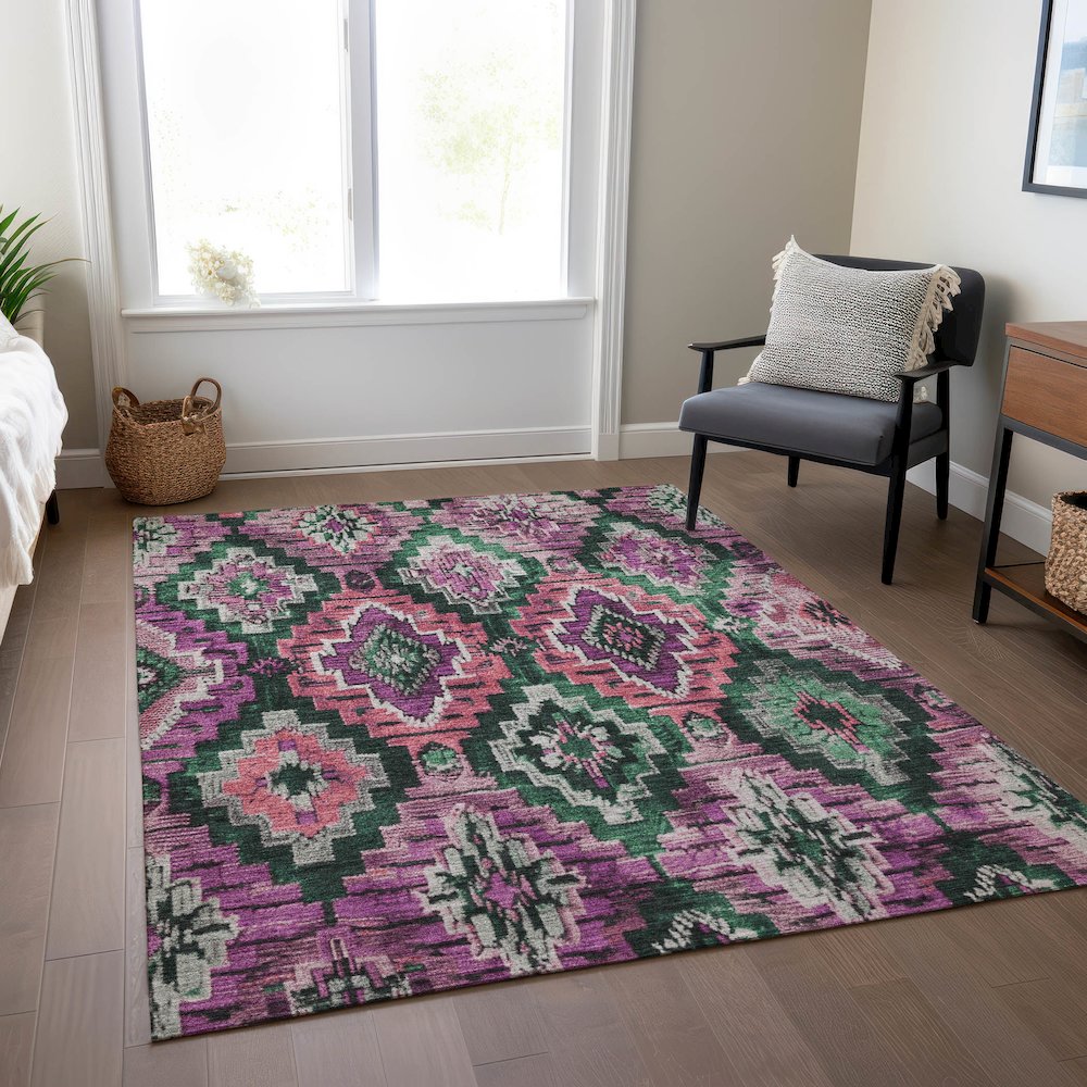 Machine Washable Indoor/Outdoor Chantille Blush 10' x 14' Rug