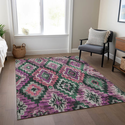 Machine Washable Indoor/Outdoor Chantille Blush 10' x 14' Rug