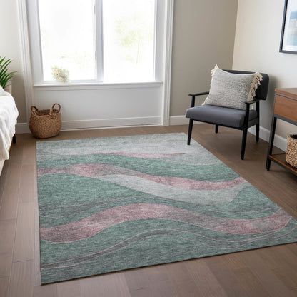 Machine Washable Indoor/Outdoor Chantille Sage 10' x 14' Rug