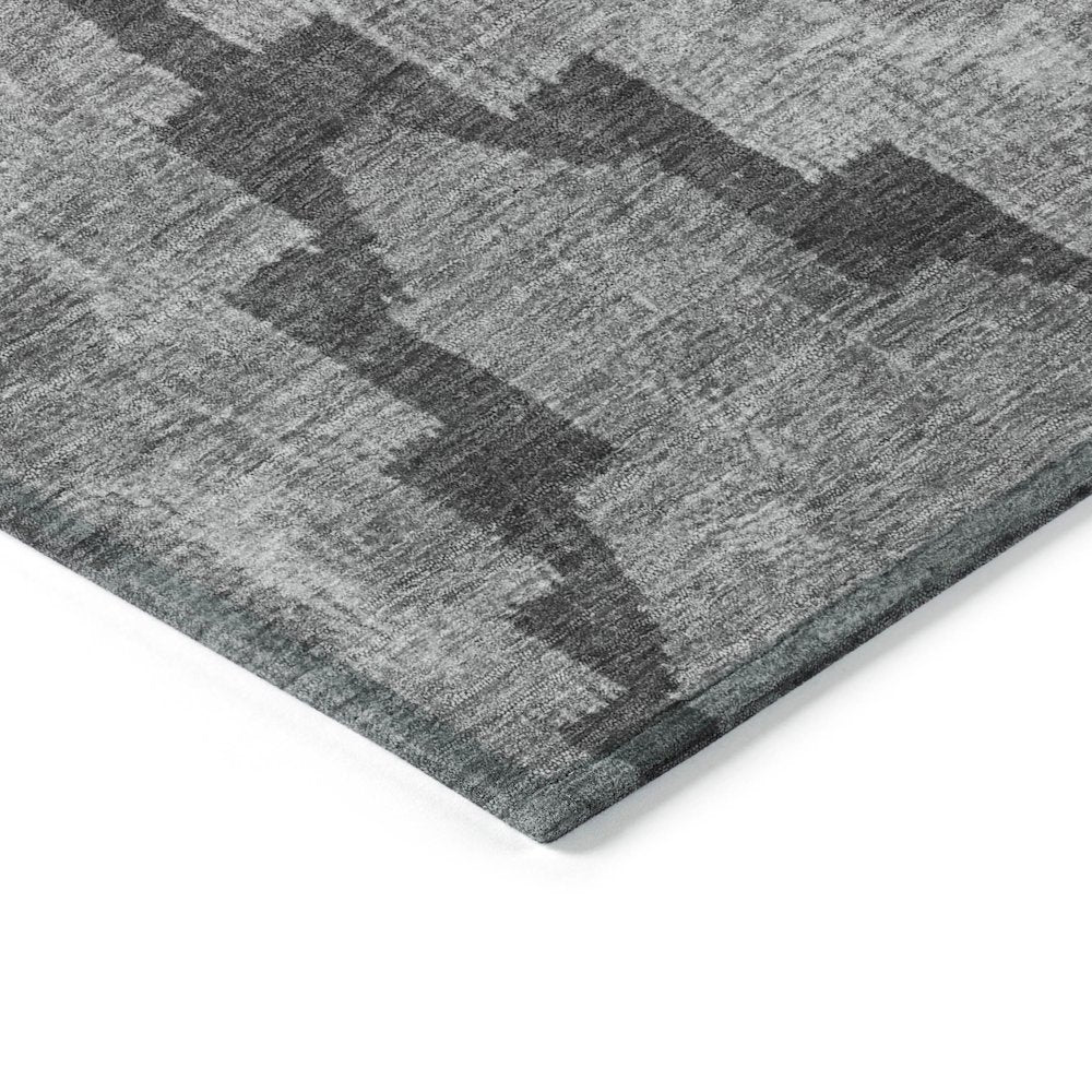 Machine Washable Indoor/Outdoor Chantille Gray 8' x 8' Round Rug