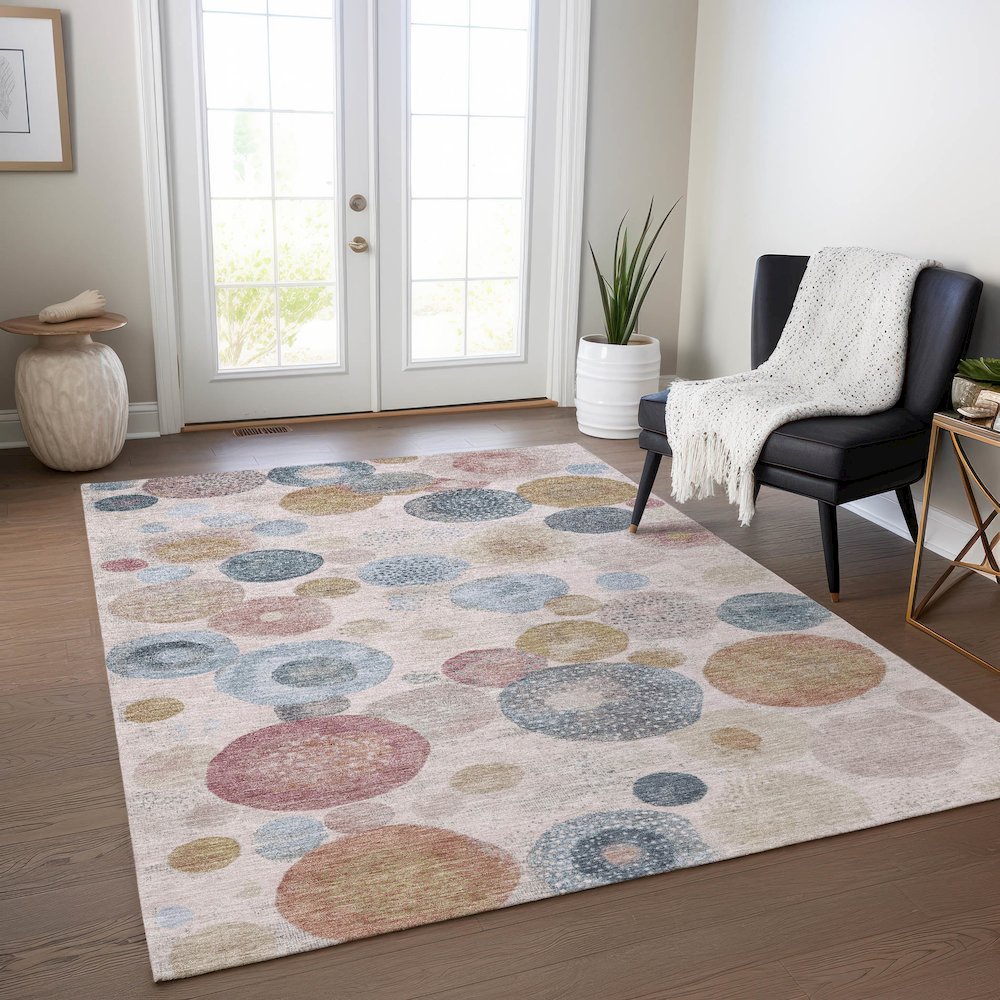 Machine Washable Indoor/Outdoor Chantille Blush 10' x 14' Rug