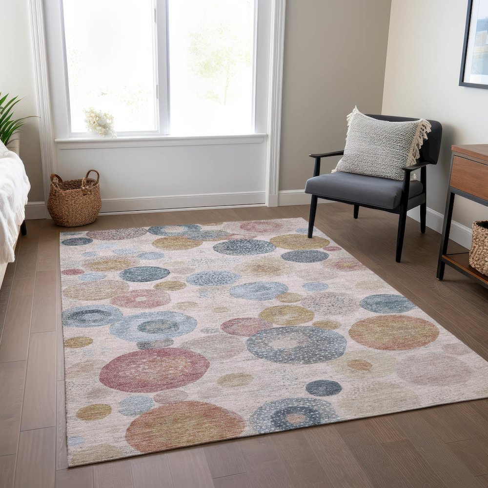 Machine Washable Indoor/Outdoor Chantille Blush 10' x 14' Rug