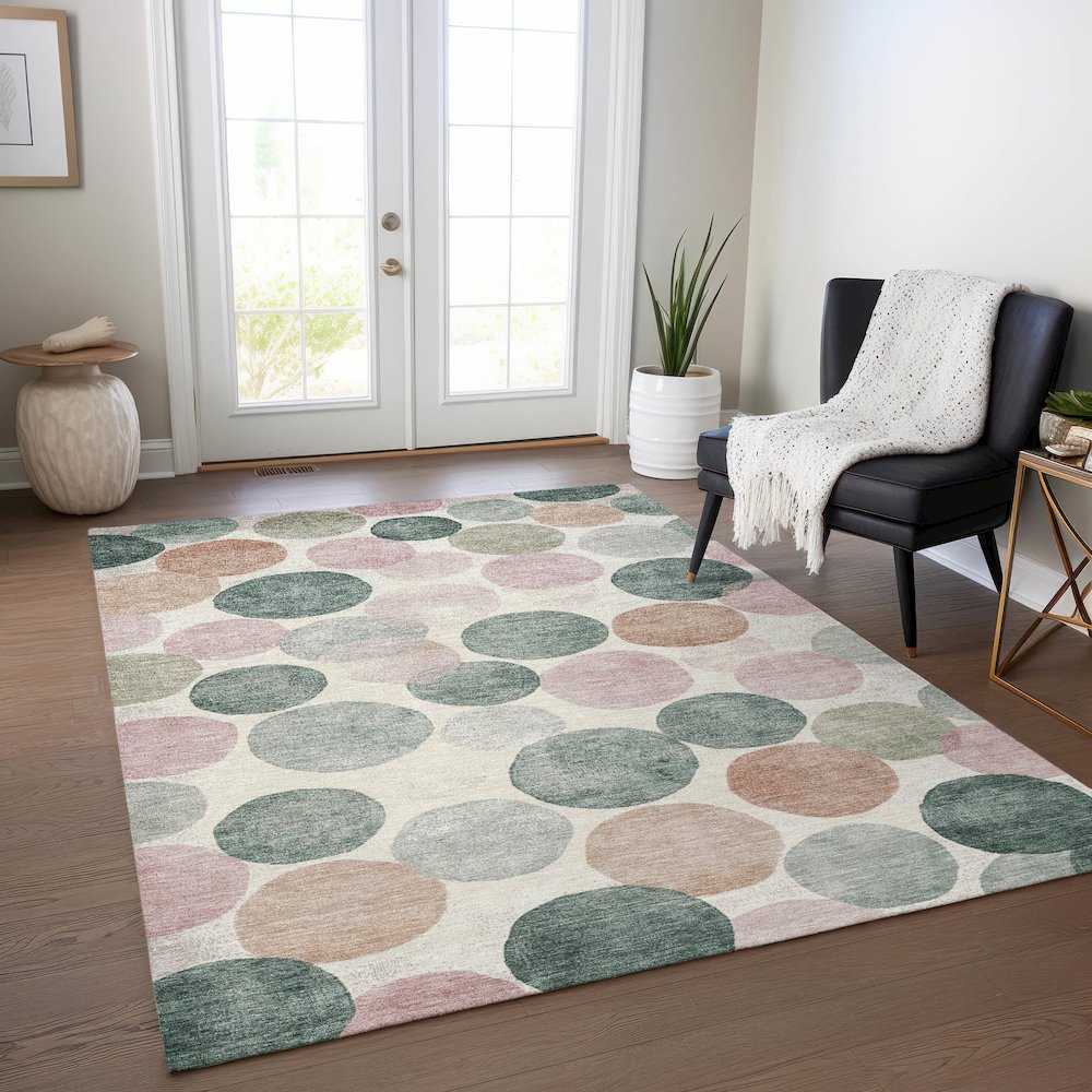 Machine Washable Indoor/Outdoor Chantille Salmon 10' x 14' Rug