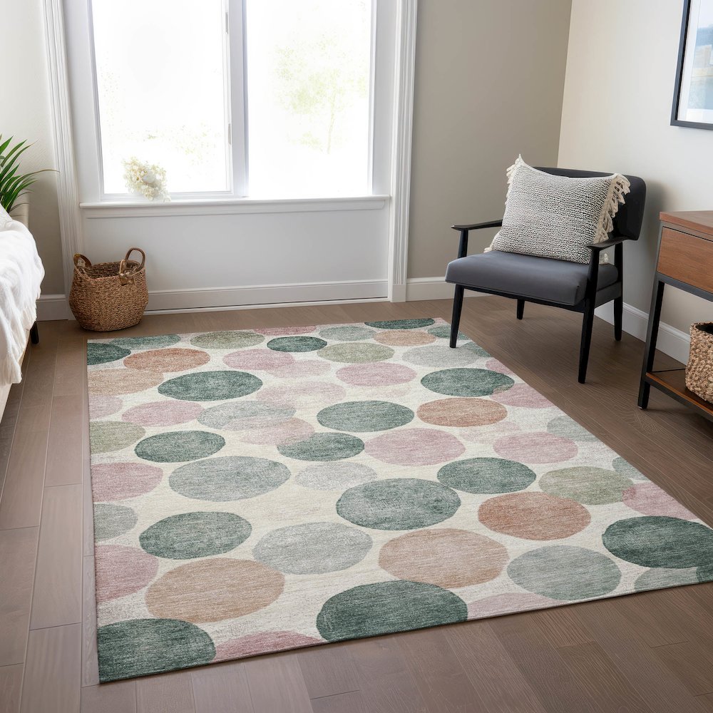 Machine Washable Indoor/Outdoor Chantille Salmon 10' x 14' Rug