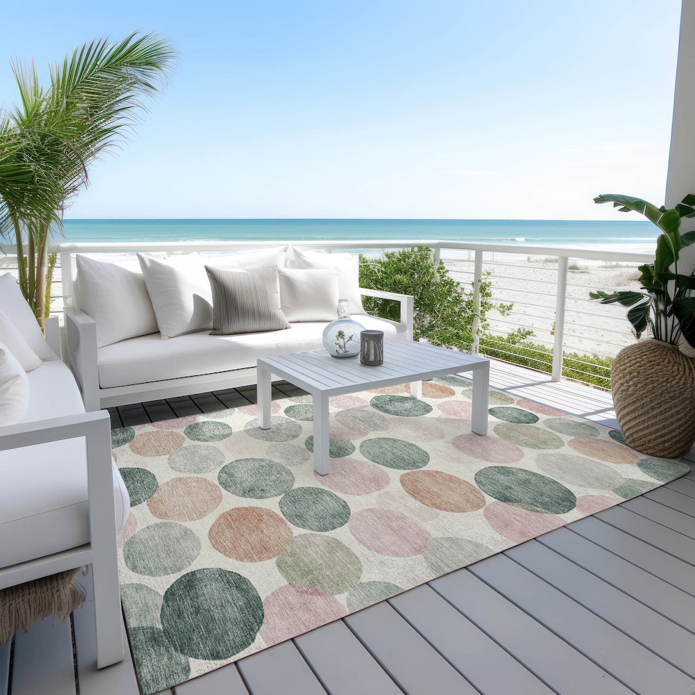 Machine Washable Indoor/Outdoor Chantille Salmon 10' x 14' Rug