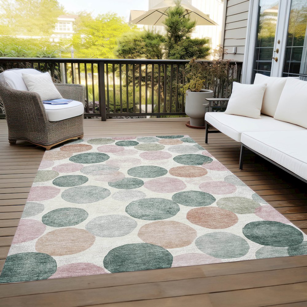 Machine Washable Indoor/Outdoor Chantille Salmon 10' x 14' Rug