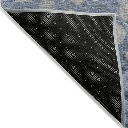 Machine Washable Indoor/Outdoor Chantille Denim 8' x 8' Round Rug