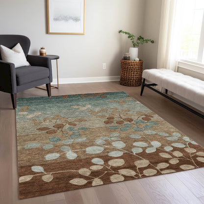 Machine Washable Indoor/Outdoor Chantille Mocha 10' x 14' Rug