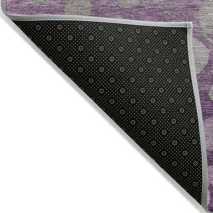 Machine Washable Indoor/Outdoor Chantille Purple 8' x 8' Round Rug