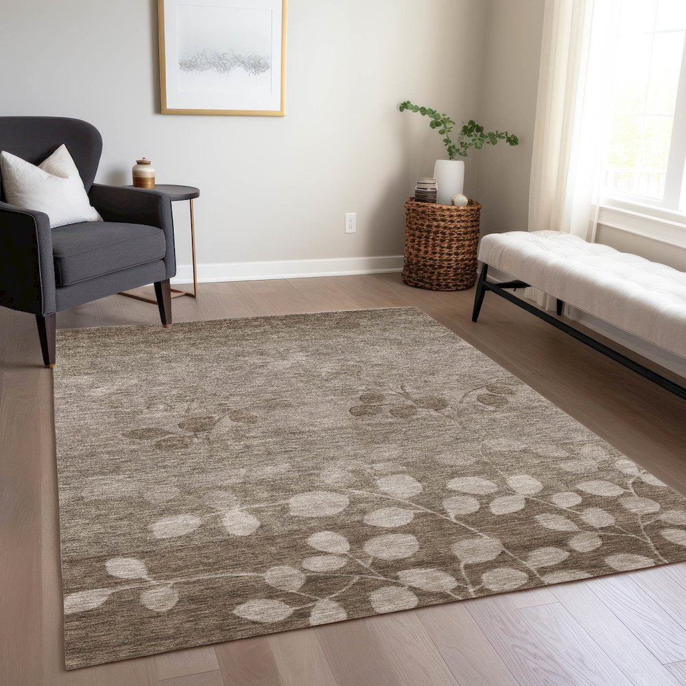 Machine Washable Indoor/Outdoor Chantille Taupe 10' x 14' Rug