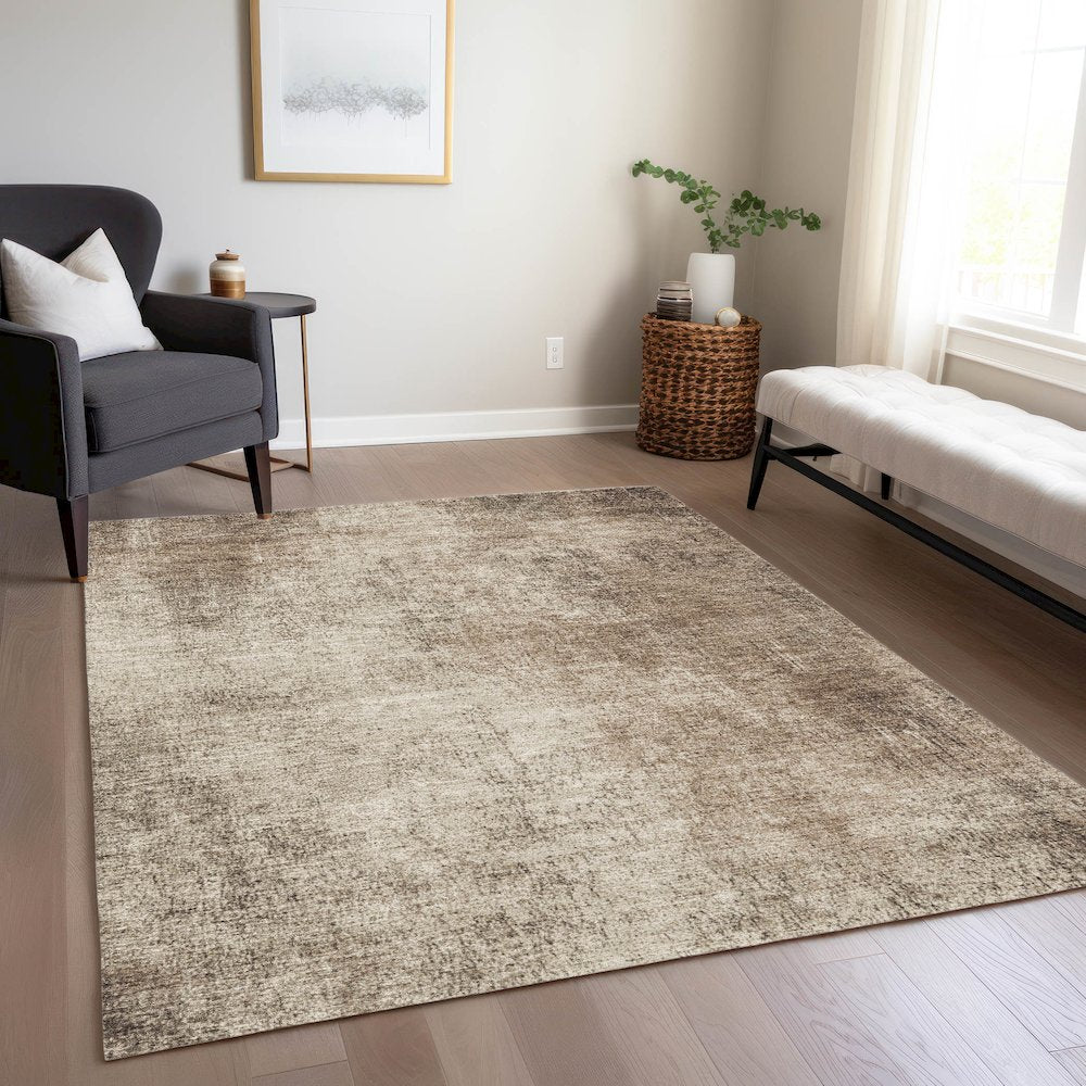 Machine Washable Indoor/Outdoor Chantille Taupe 10' x 14' Rug