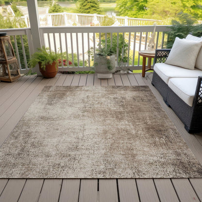 Machine Washable Indoor/Outdoor Chantille Taupe 10' x 14' Rug