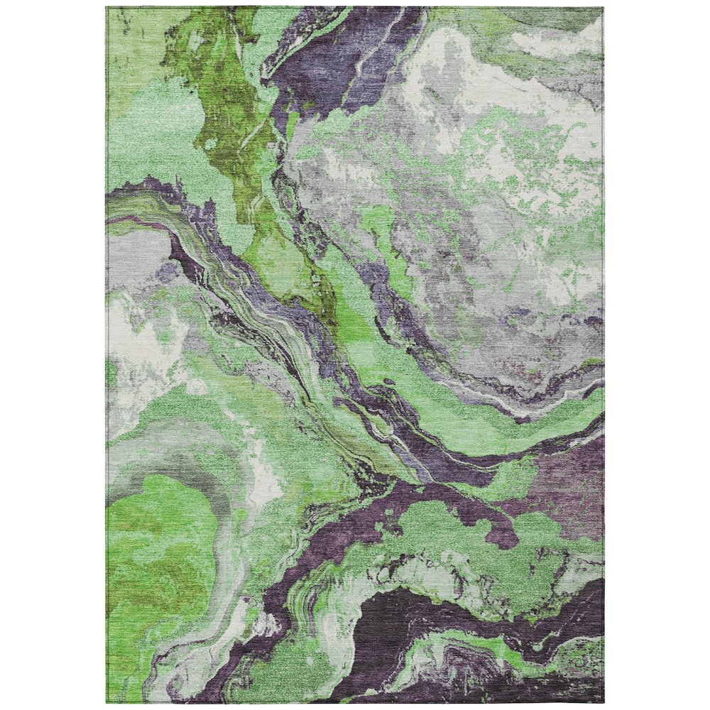 Machine Washable Indoor/Outdoor Chantille Green 10' x 14' Rug